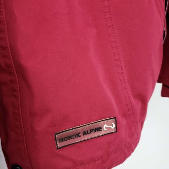 Nordic Alpine Waterproof Hooded Anorak Raincoat Red Jacket Windproof Size Small - Picture 6 of 10